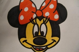 Cómo dibujar la cara de minnie mouse fácil