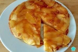 Receta de pastel de manzana al revés sin hornear